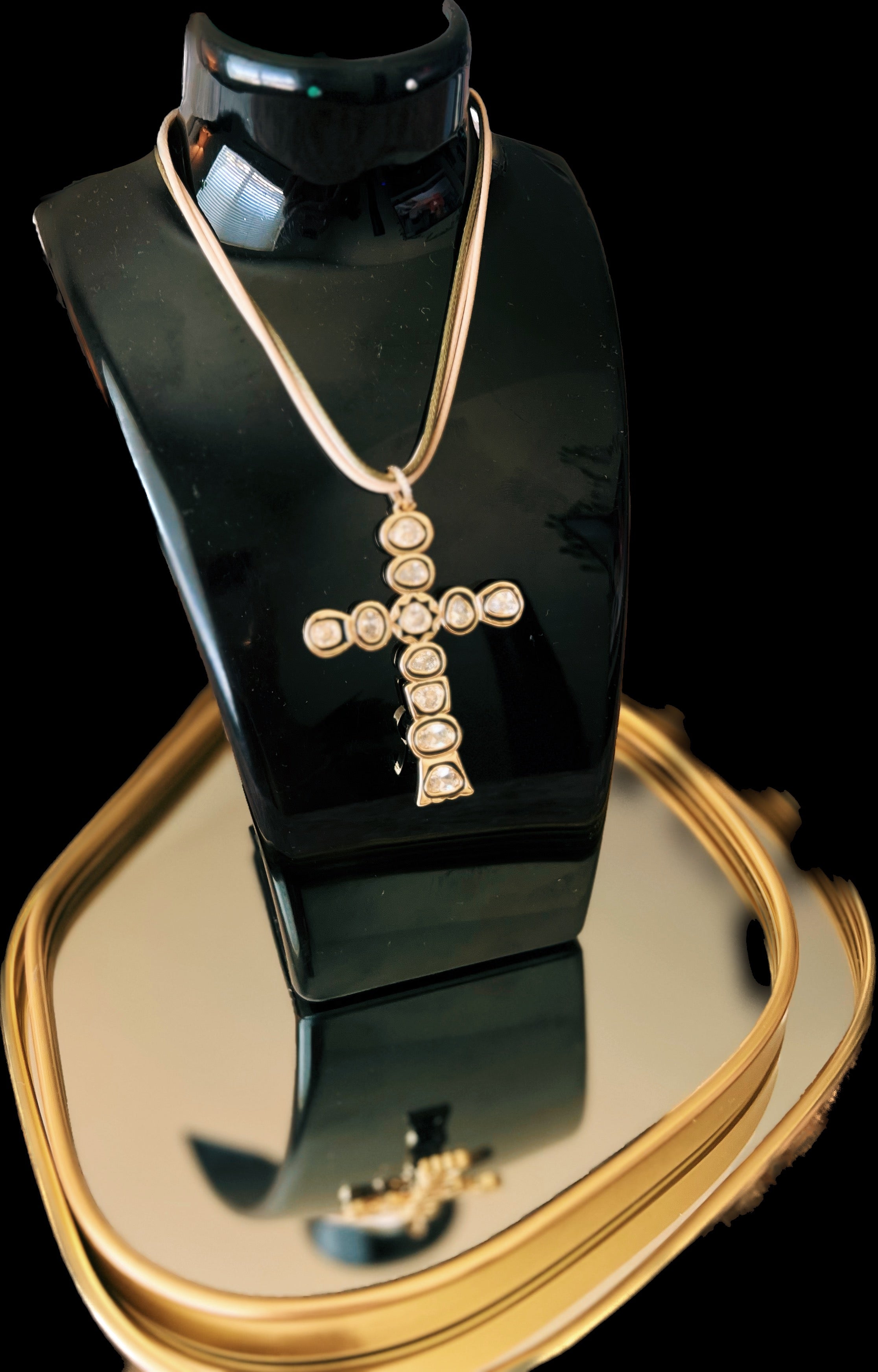 Large CZ Cross Necklace