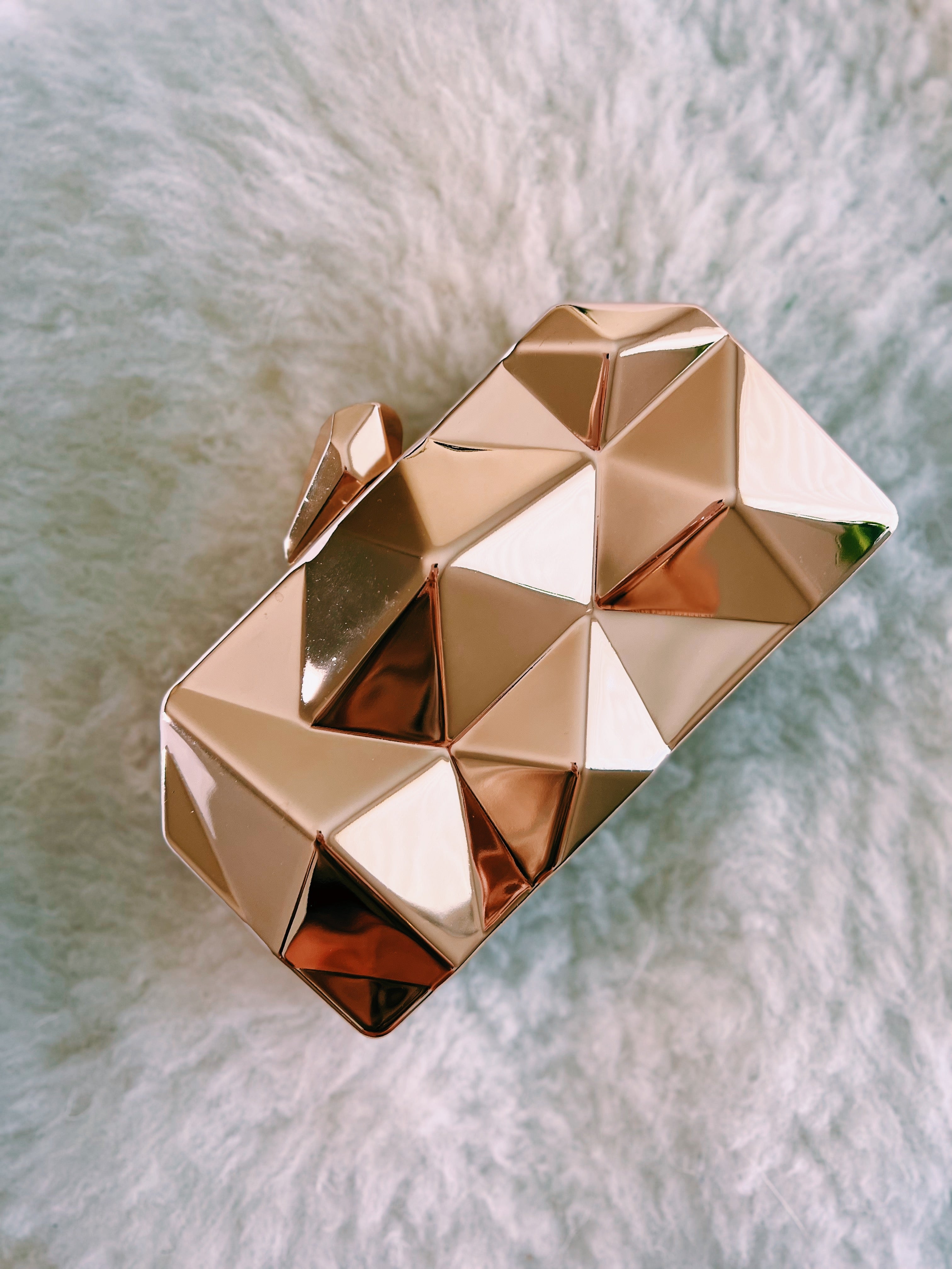 Geometric Gold Clutch